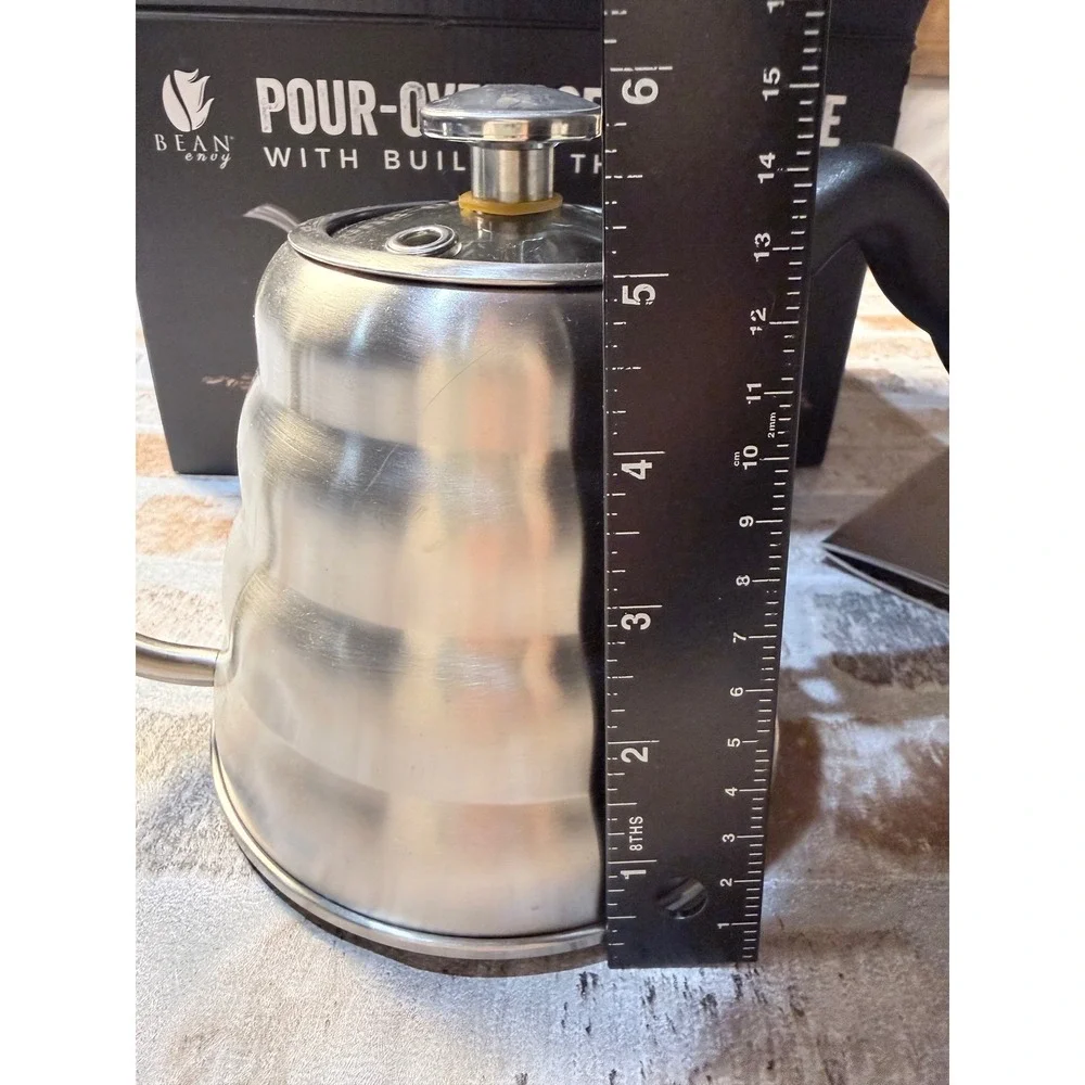 Bean Envy Pour Over Coffee Kettle Stainless Steel Gooseneck Built-in Thermometer